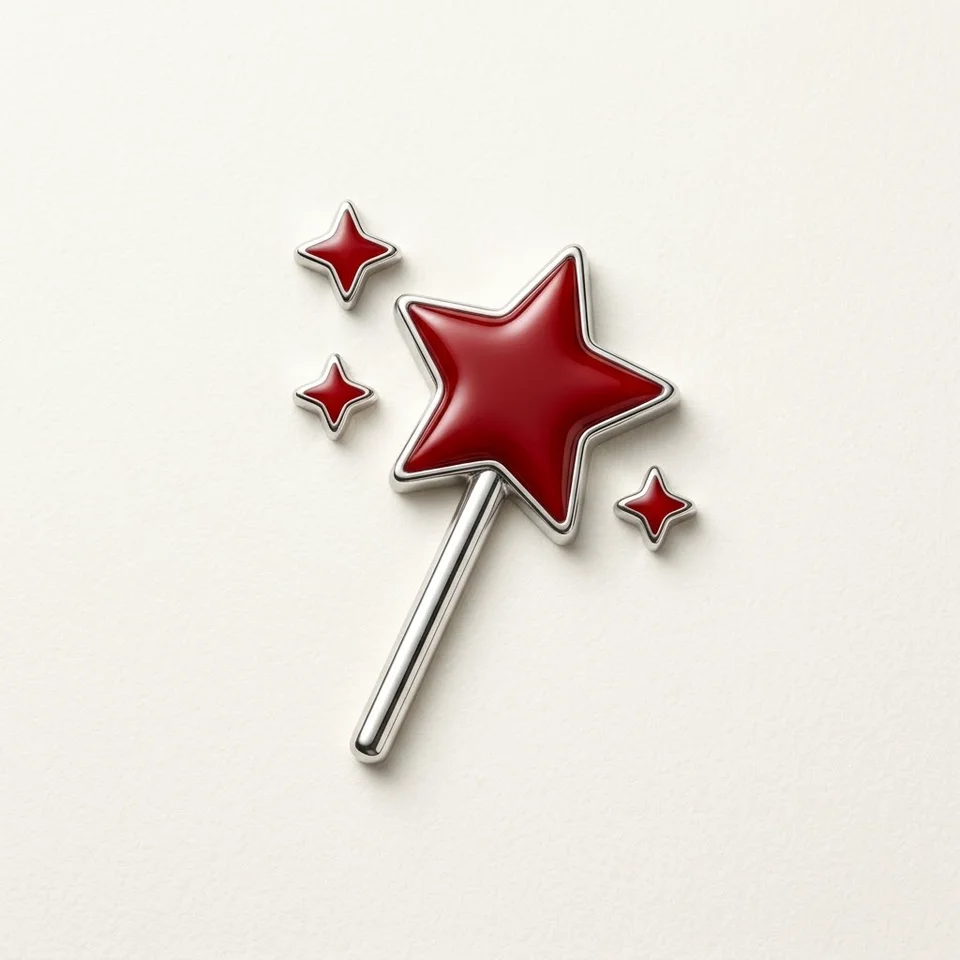 Red enamel star emblem generated from a reference image through the ImgEdify MCP service