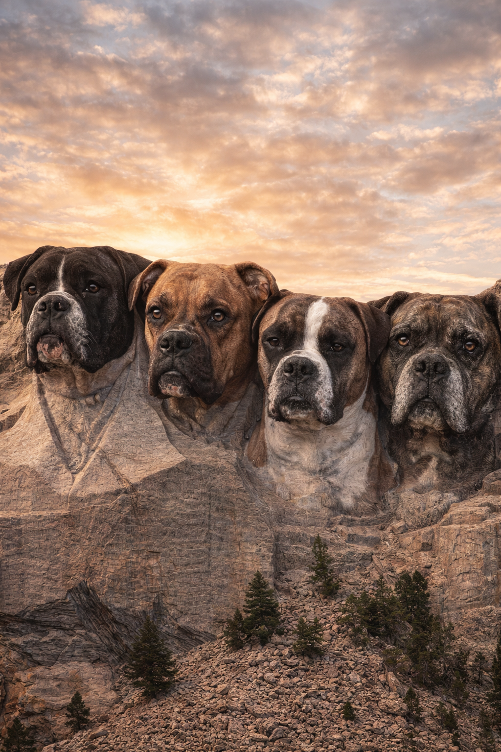 Using the dog face from each pho