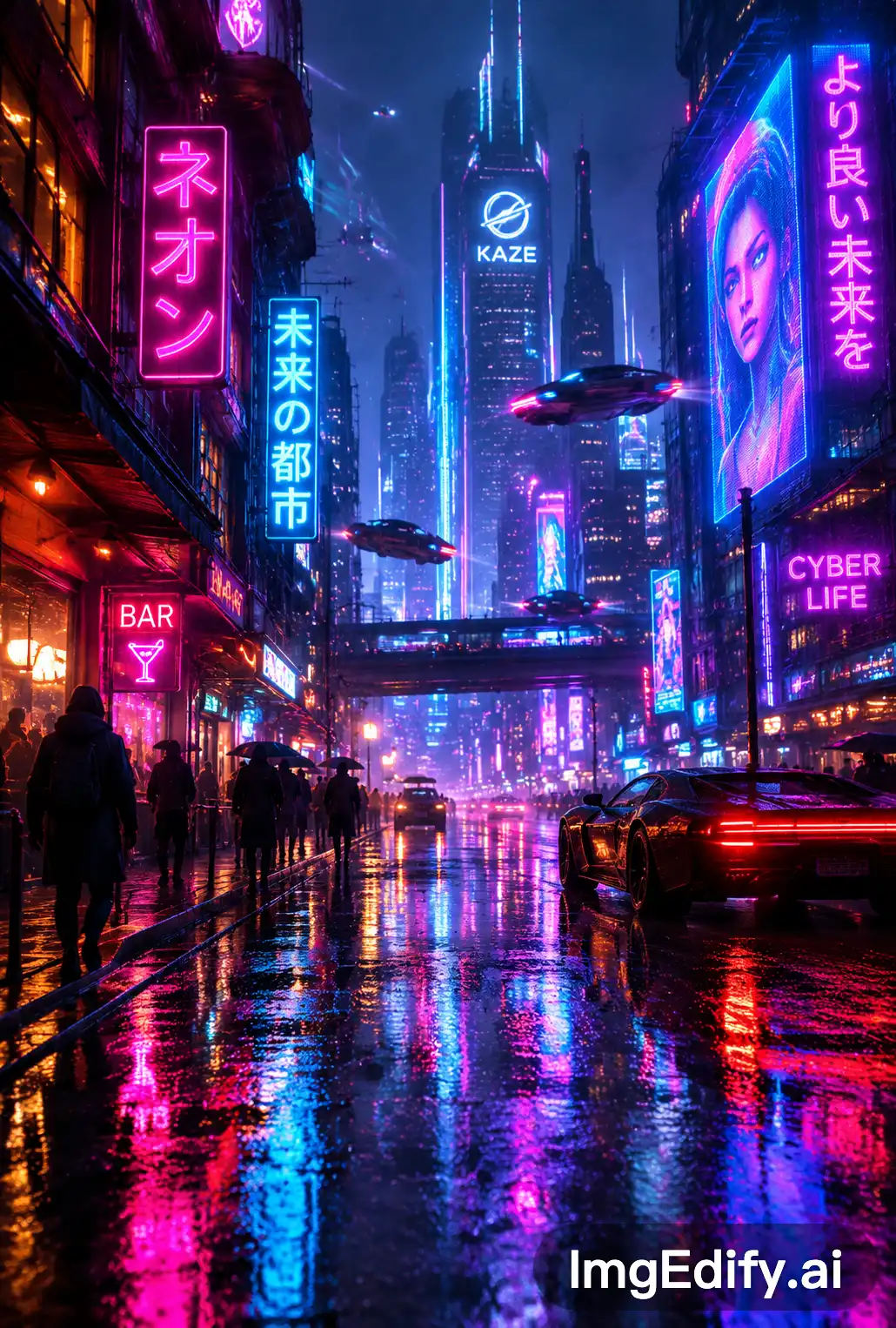 Futuristisch cyberpunk stadsland