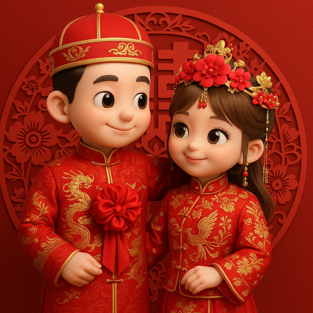 Q版中式婚礼